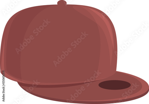 Red fabric clothes icon cartoon vector. Baseball hat. Cap template