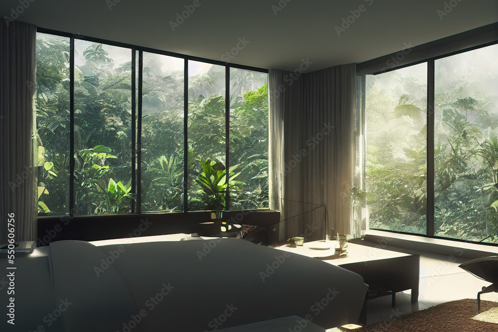Fototapeta premium modern interior in the forest