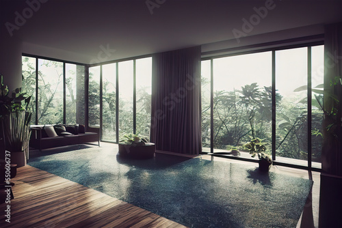 modern interior in the forest