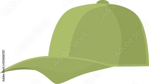 Green baseball cap icon cartoon vector. Hat template. Snap fashion