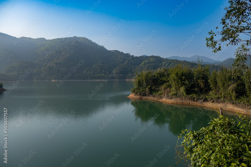 beautiful reservoir in a sunny day