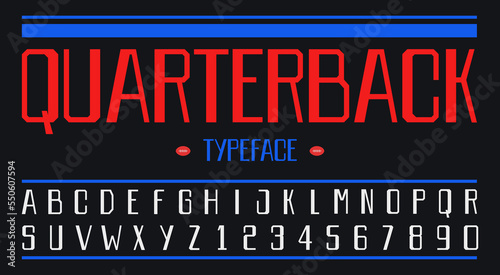 Abstract Sport font alphabet. Minimal modern urban fonts for logo, brand, team etc. Typography typeface uppercase and number. Vector illustration