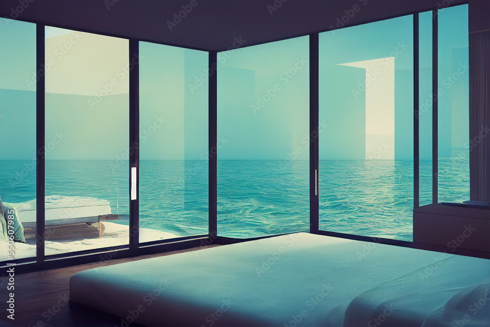interior of a room near ocean