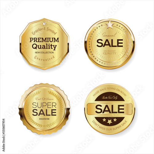 Luxury premium golden badges and labels