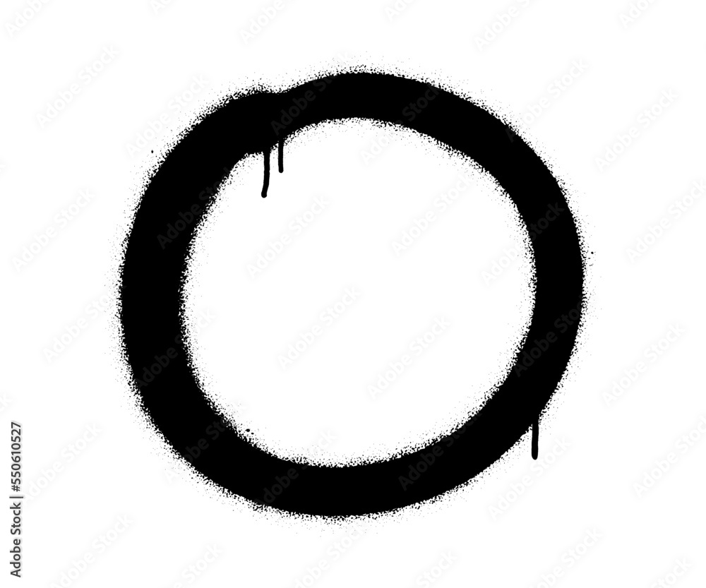 Isolated spray graffiti circle sign. White background. Isolated spray graffiti circle sign. White background.