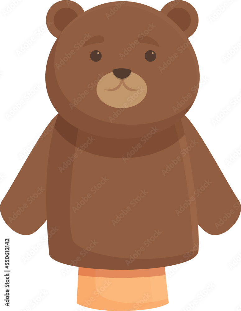 Fototapeta premium Forest bear puppet icon cartoon vector. Show stage. Doll animal