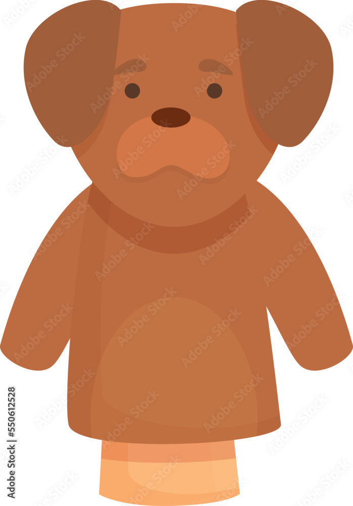 Obraz premium Old dog puppet icon cartoon vector. Show stage. Story tale