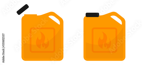 Canister of gasoline with a fuel. Petrol can icon. Vector illustration