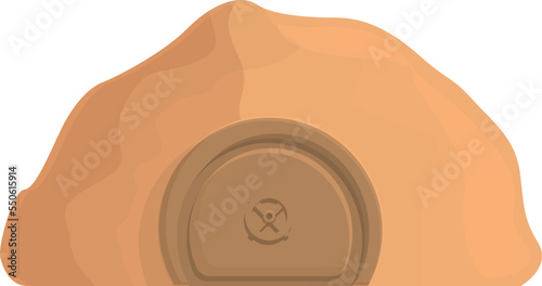 Desert bunker icon cartoon vector. Bomb shelter. Safe secret