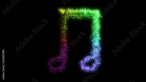 Music Background with Glowing Particles