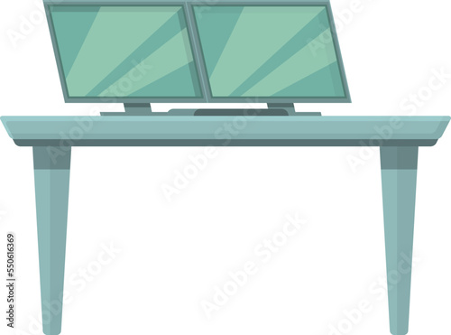 Base computer icon cartoon vector. Bunker shelter. Safe equipment