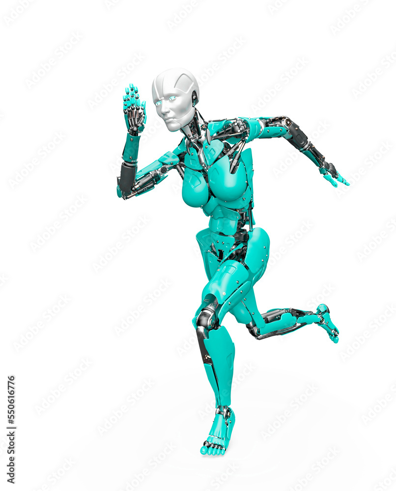 amazing robot is running in action amazing robot is running in action