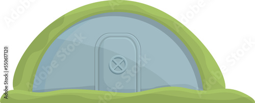 Bomb shelter icon cartoon vector. Room bunker. Nuclear lab