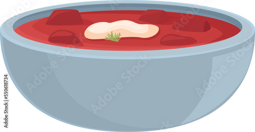 Red soup icon cartoon vector. Chinese festival. Happy meal
