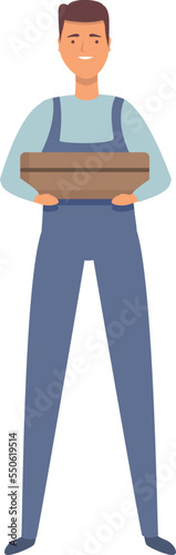 Gas worker toolbox icon cartoon vector. Industry engineer. Oil factory