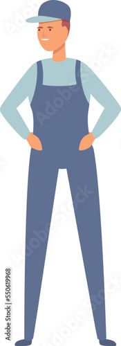 Smiling gas worker icon cartoon vector. Engineer industry. Oil factory
