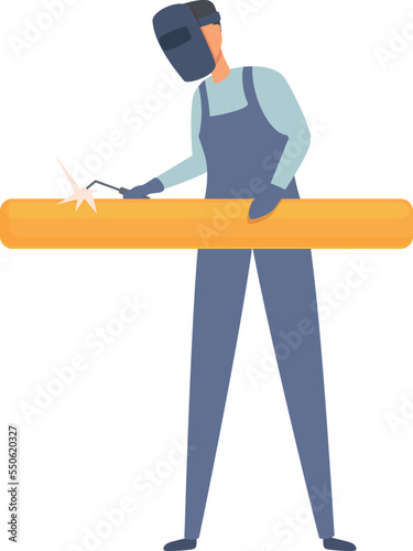 Gas man repair pipe icon cartoon vector. Worker engineer. Water oil