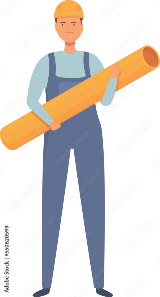 Gas man plumber icon cartoon vector. Worker engineer. House pipe