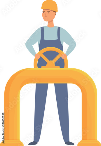 Work system icon cartoon vector. Gas worker. Plumber production