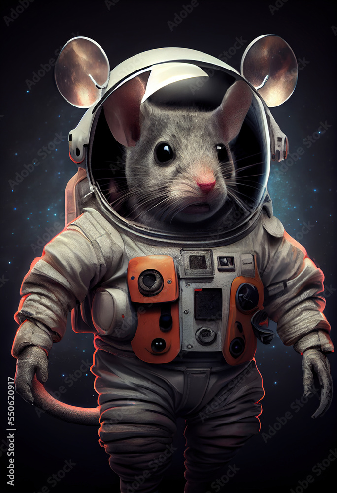 mouse, animal, space suit, astronaut, sci-fi, concept, ilustração do Stock  | Adobe Stock