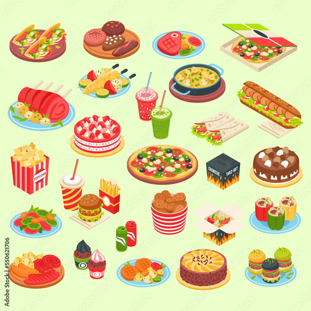 fast food seamless pattern