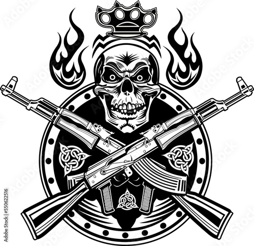 Obraz na płótnie Skull tattoo Combat