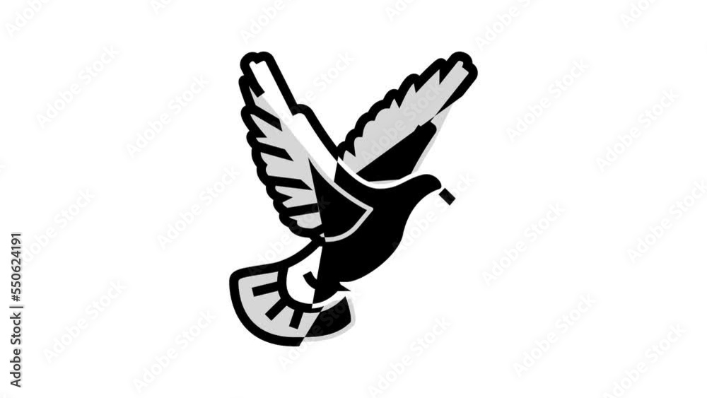 flying dove color icon animation flying dove color icon animation