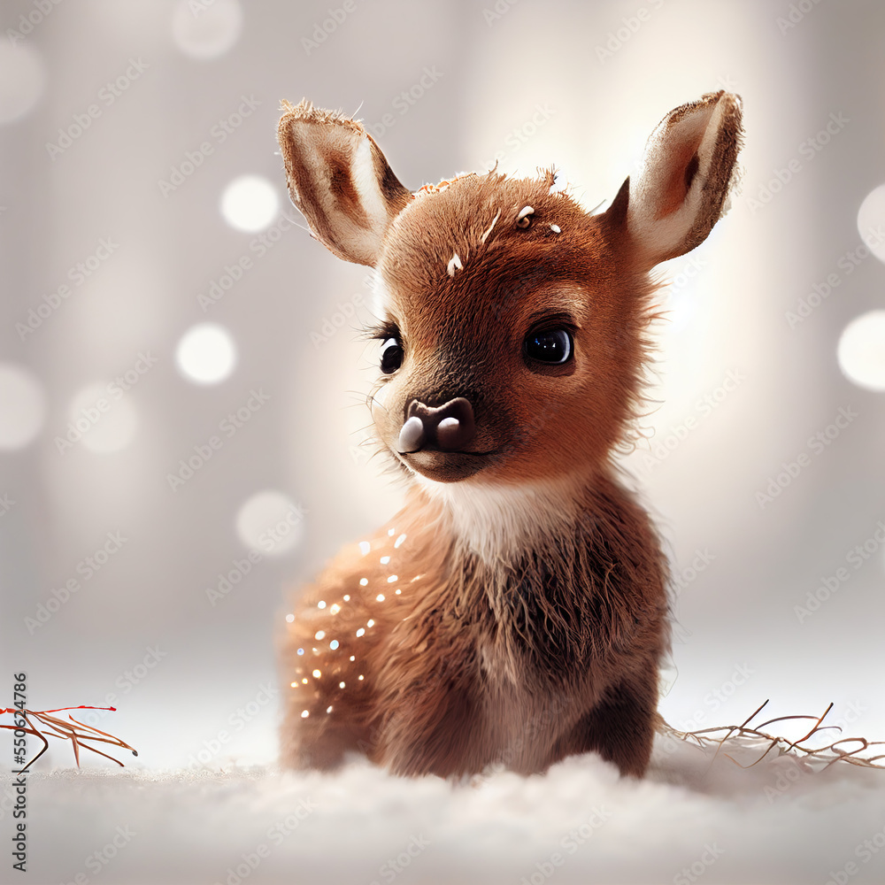 cute christmas reindeer Stock Illustration | Adobe Stock
