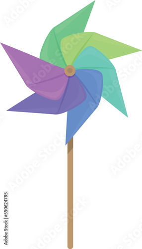 Sheet vane icon cartoon vector. Paper toy. Origami wind