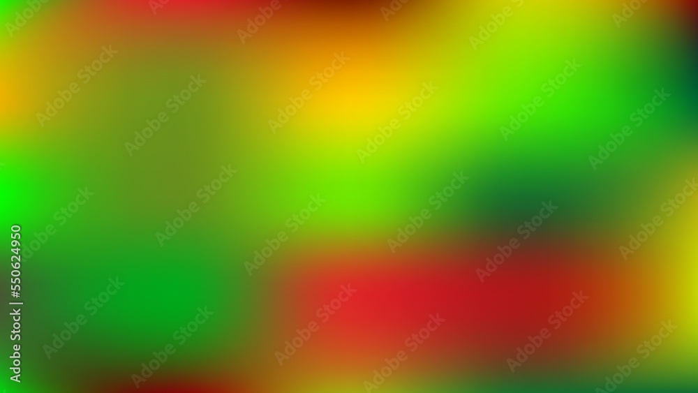 Random gradient blur blended abstract background in red green yellow Christmas color theme. 