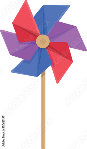 Weather vane icon cartoon vector. Paper toy. Pin wheel