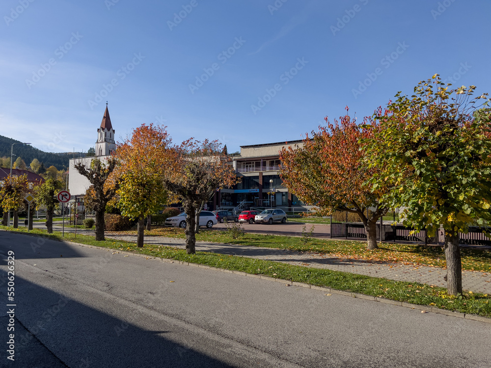 View of autumn in the city of Gelnica in Slovakia