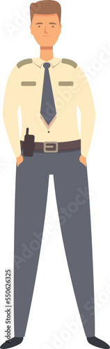 Private guard icon cartoon vector. Officer job. Control agent