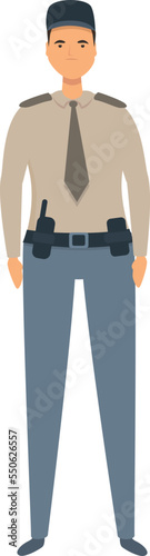 Pose guard icon cartoon vector. Security man. Center control