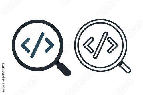 Html magnify icon. Illustration vector