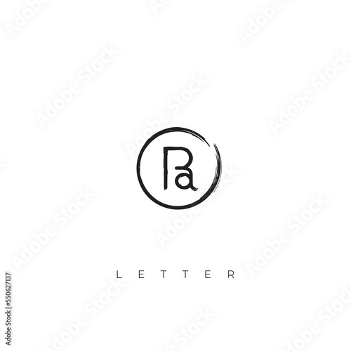 Letter RA brush stroke handwriting letter logo