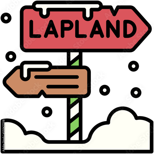 Lapland sign icon, Christmas related vector illustration