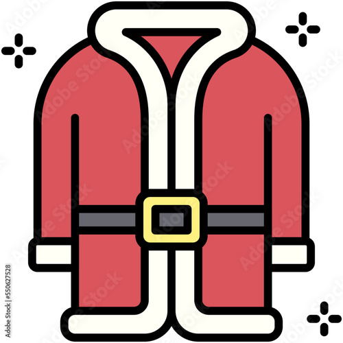 Santa coat icon, Christmas related vector illustration
