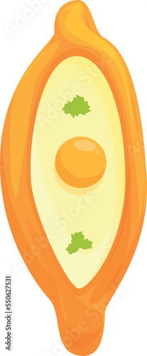 Pastry khachapuri icon cartoon vector. Bread cuisine. National food