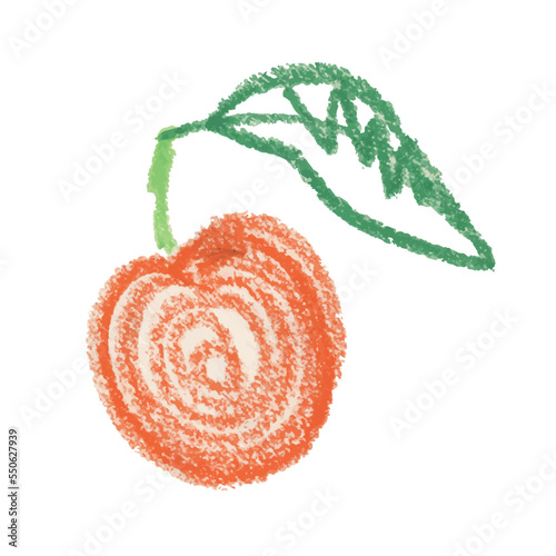 Apple vector sketch icon isolated on background. Hand drawn pastel illustration. Icon for infographic, website or app