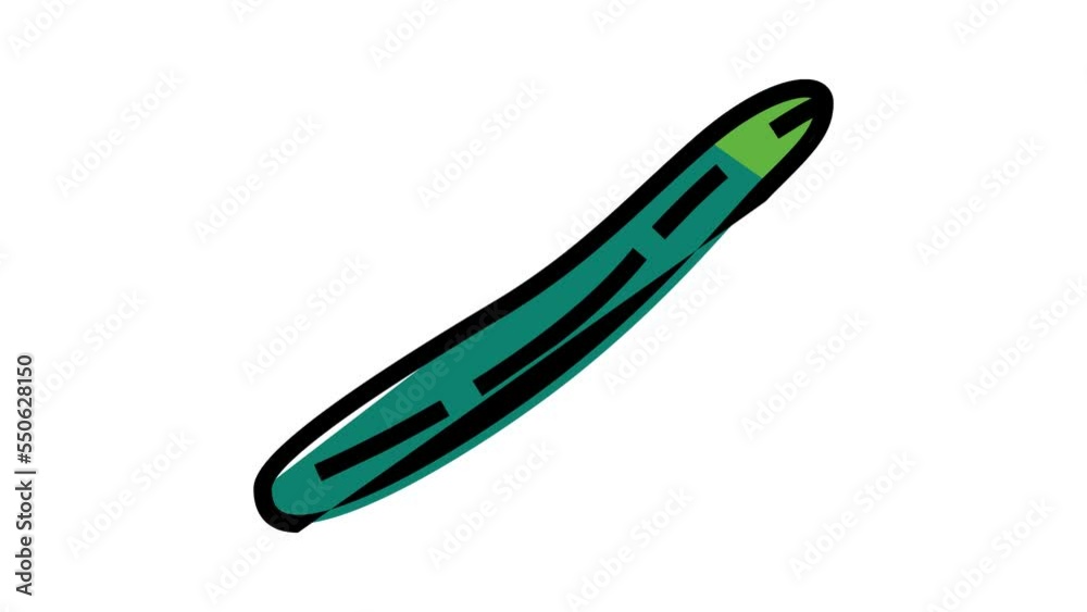 english cucumber color icon animation