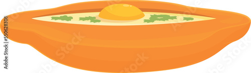 Baked khachapuri icon cartoon vector. Bread cuisine. National food