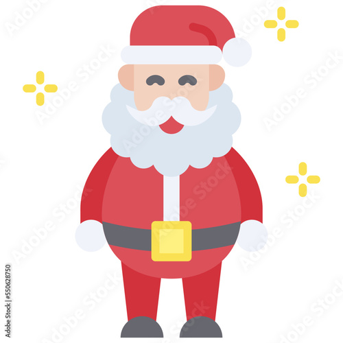 Santa Claus icon, Christmas related vector illustration
