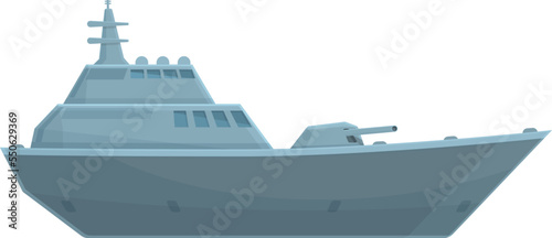 Defense ship icon cartoon vector. Military navy. War boat