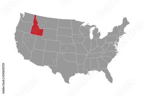 Idaho state map. Vector illustration.