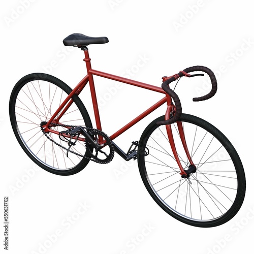 bicycle, isolated on white background, 3D illustration, cg render