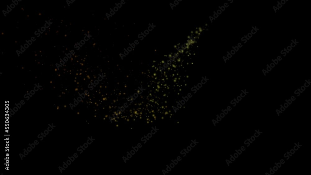 Magical golden glitter particles. Shiny stardust animation Magical golden glitter particles. Shiny stardust animation