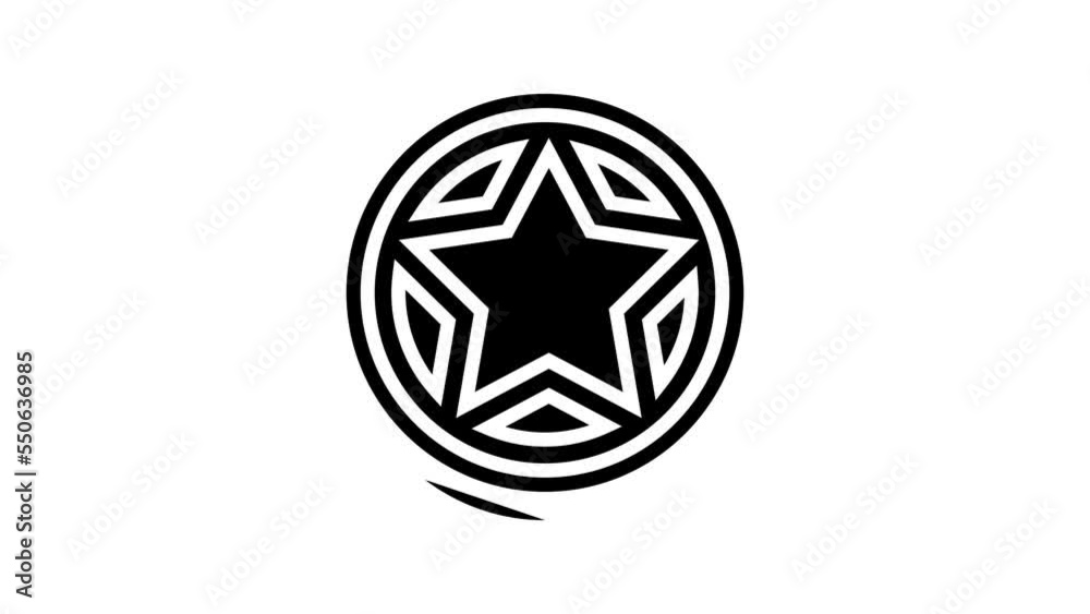 golden star game award line icon animation golden star game award line icon animation