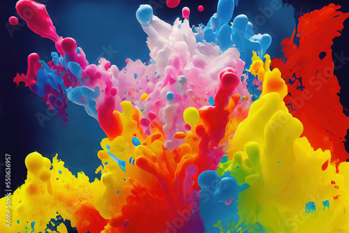 Freeze motion of colored powder explosions. Abstract background photo