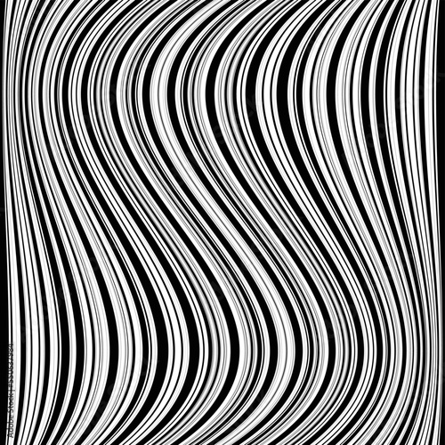 Black Stripes . Vector Curved Lines . 
